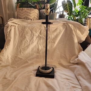 USB Clear And Black Base Glass Table‎ Lamp By Home Accents